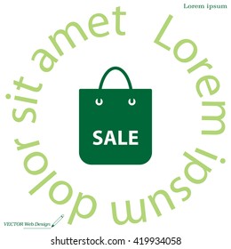 shopping bag - vector icon