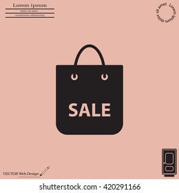 shopping bag - vector icon