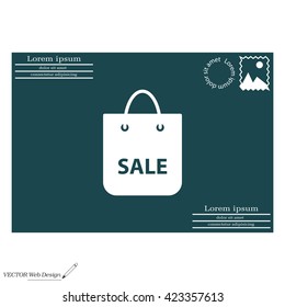 shopping bag - vector icon