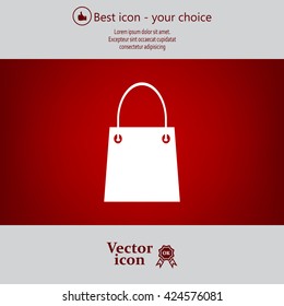 shopping bag - vector icon