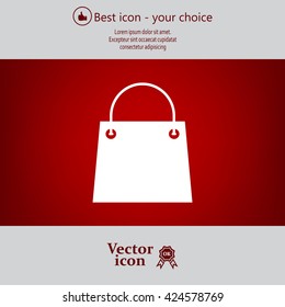 shopping bag - vector icon