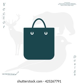 shopping bag - vector icon