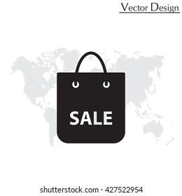 shopping bag - vector icon