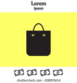 shopping bag - vector icon