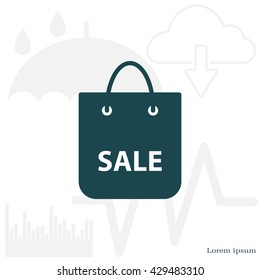shopping bag - vector icon