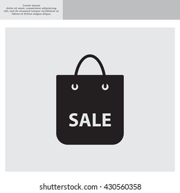 shopping bag - vector icon