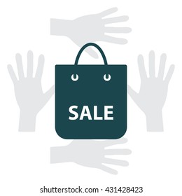 shopping bag - vector icon