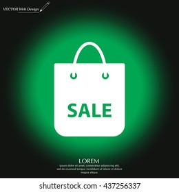 shopping bag - vector icon