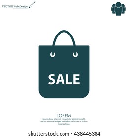 shopping bag - vector icon