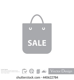 shopping bag - vector icon
