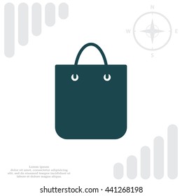 shopping bag - vector icon