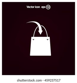 shopping bag - vector icon