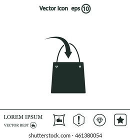 shopping bag - vector icon