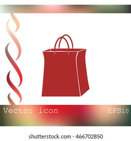 Shopping bag vector icon