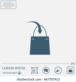 shopping bag - vector icon