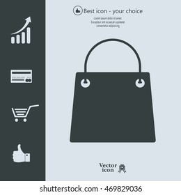 shopping bag - vector icon