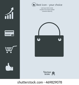 shopping bag - vector icon