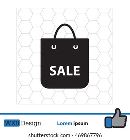 shopping bag - vector icon