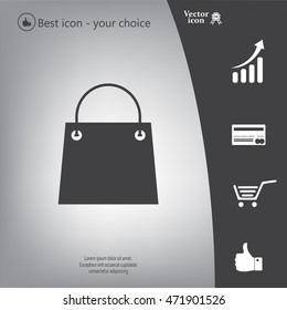shopping bag - vector icon