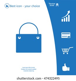 shopping bag - vector icon