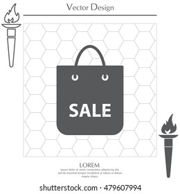 shopping bag - vector icon