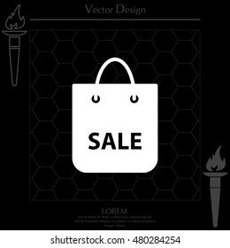 shopping bag - vector icon