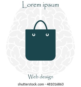 shopping bag - vector icon