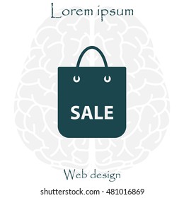 shopping bag - vector icon