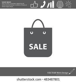 shopping bag - vector icon