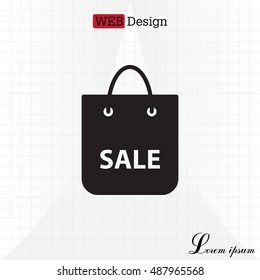 shopping bag - vector icon