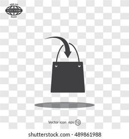 shopping bag - vector icon
