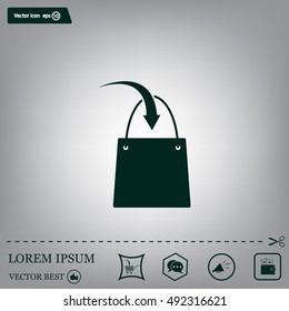 shopping bag - vector icon