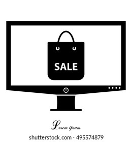 shopping bag - vector icon