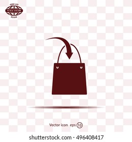 shopping bag - vector icon