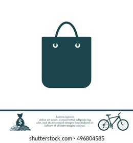 shopping bag - vector icon