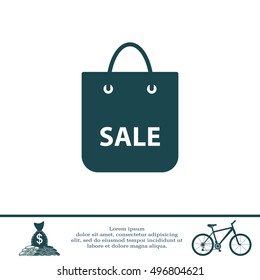 shopping bag - vector icon