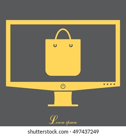 shopping bag - vector icon