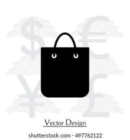 shopping bag - vector icon