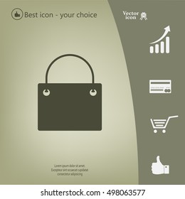 shopping bag - vector icon