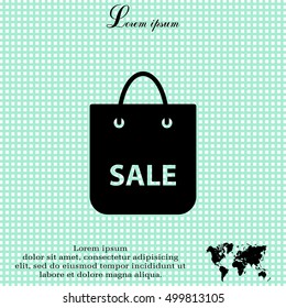 shopping bag - vector icon