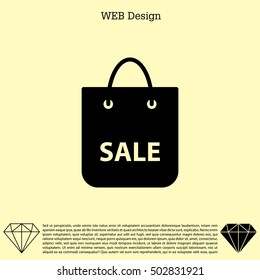 shopping bag - vector icon