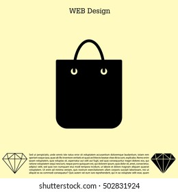 shopping bag - vector icon