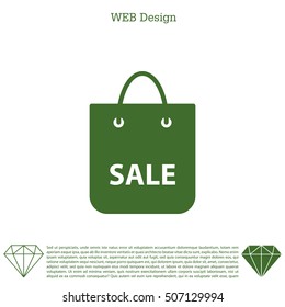 shopping bag - vector icon