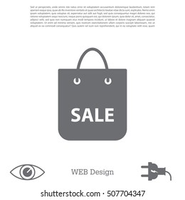 shopping bag - vector icon