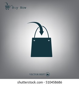 shopping bag - vector icon