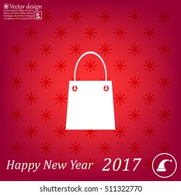shopping bag - vector icon