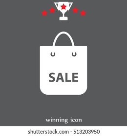 shopping bag - vector icon