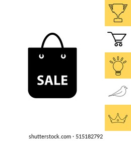 shopping bag - vector icon