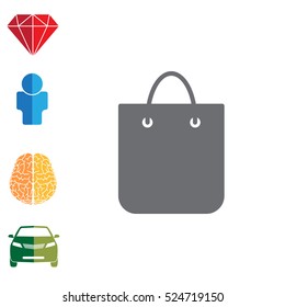 shopping bag - vector icon