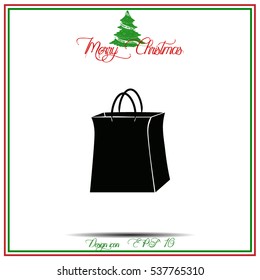 Shopping bag vector icon